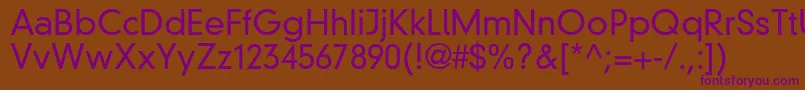 Din30640NeuzeitGroteskLtLight Font – Purple Fonts on Brown Background