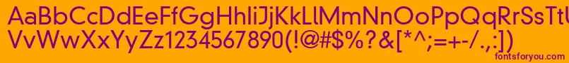 Din30640NeuzeitGroteskLtLight Font – Purple Fonts on Orange Background