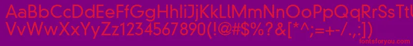 Din30640NeuzeitGroteskLtLight Font – Red Fonts on Purple Background