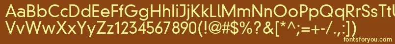 Din30640NeuzeitGroteskLtLight Font – Yellow Fonts on Brown Background