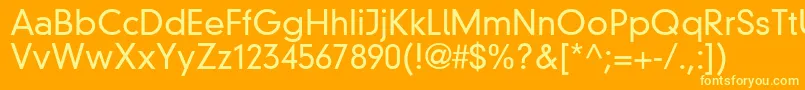 Din30640NeuzeitGroteskLtLight Font – Yellow Fonts on Orange Background