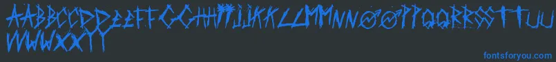 ScratchedCarPaint Font – Blue Fonts on Black Background