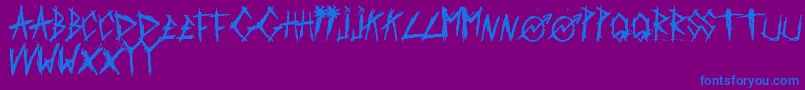 fuente ScratchedCarPaint – Fuentes Azules Sobre Fondo Morado
