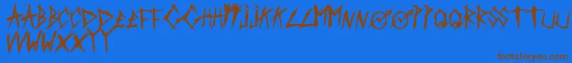 ScratchedCarPaint-fontti – ruskeat fontit sinisellä taustalla