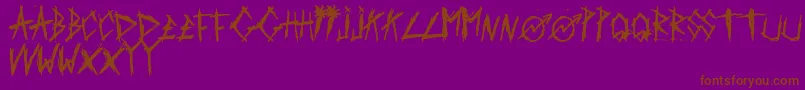 ScratchedCarPaint-fontti – ruskeat fontit violetilla taustalla