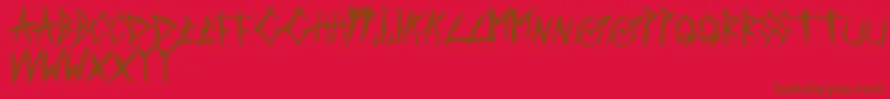 Police ScratchedCarPaint – polices brunes sur fond rouge