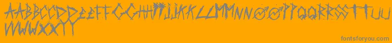 ScratchedCarPaint-Schriftart – Graue Schriften auf orangefarbenem Hintergrund