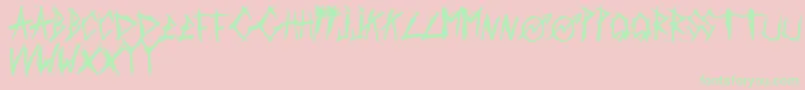 ScratchedCarPaint Font – Green Fonts on Pink Background