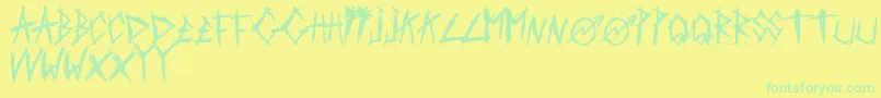 Czcionka ScratchedCarPaint – zielone czcionki na żółtym tle