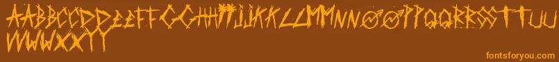 ScratchedCarPaint Font – Orange Fonts on Brown Background