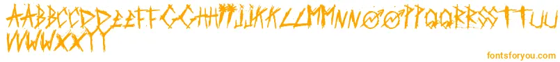 ScratchedCarPaint-Schriftart – Orangefarbene Schriften auf weißem Hintergrund