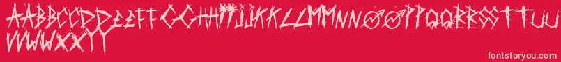 ScratchedCarPaint Font – Pink Fonts on Red Background