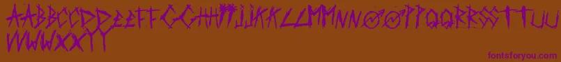 Шрифт ScratchedCarPaint – фиолетовые шрифты на коричневом фоне