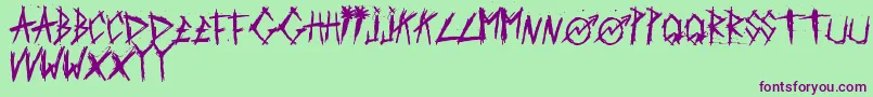 ScratchedCarPaint Font – Purple Fonts on Green Background
