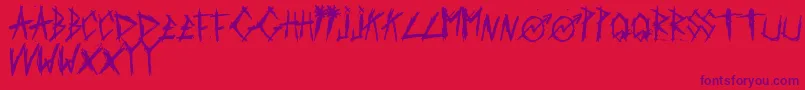 ScratchedCarPaint-Schriftart – Violette Schriften auf rotem Hintergrund