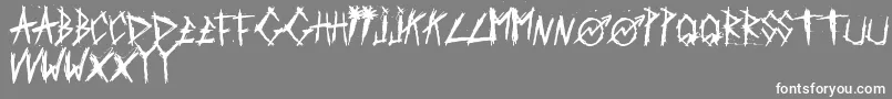 ScratchedCarPaint-Schriftart – Weiße Schriften auf grauem Hintergrund