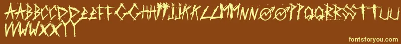 ScratchedCarPaint Font – Yellow Fonts on Brown Background