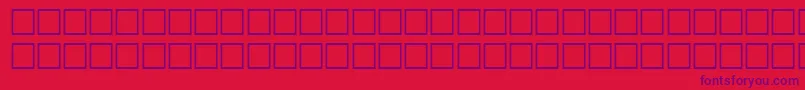 Czcionka JaggedRegular – fioletowe czcionki na czerwonym tle