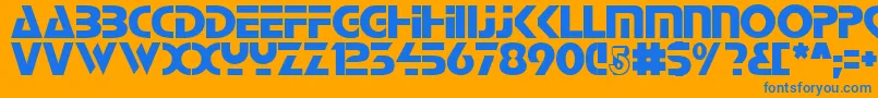 フォントBabylonIndustrial2 – オレンジの背景に青い文字