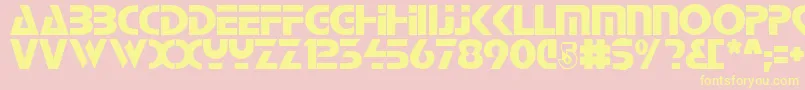 BabylonIndustrial2-Schriftart – Gelbe Schriften auf rosa Hintergrund