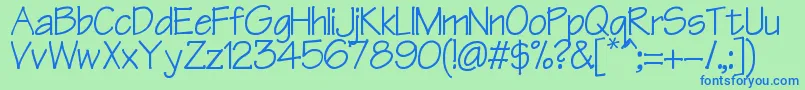 Manzana Font – Blue Fonts on Green Background