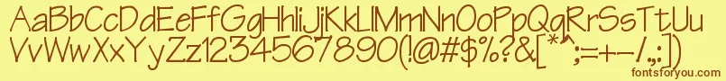 Manzana Font – Brown Fonts on Yellow Background