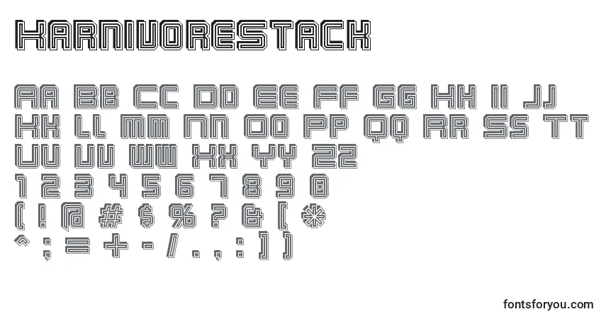 Schriftart KarnivoreStack – Alphabet, Zahlen, spezielle Symbole