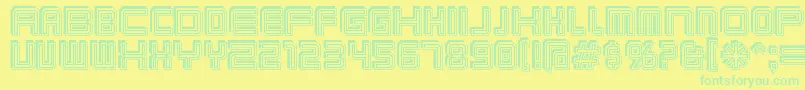 KarnivoreStack Font – Green Fonts on Yellow Background