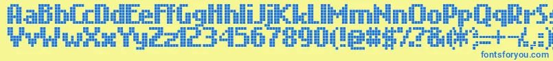 Nokian Font – Blue Fonts on Yellow Background