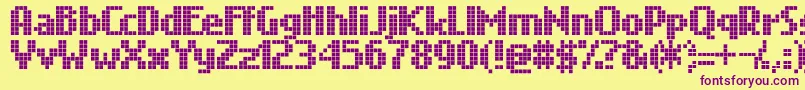 Nokian Font – Purple Fonts on Yellow Background