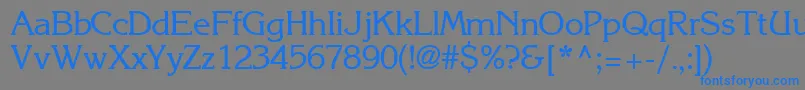 IntuitionsskRegular-Schriftart – Blaue Schriften auf grauem Hintergrund
