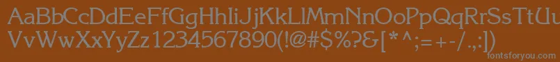 フォントIntuitionsskRegular – 茶色の背景に灰色の文字