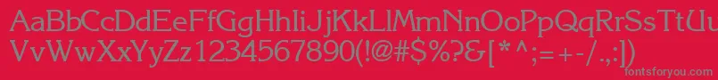 IntuitionsskRegular-Schriftart – Graue Schriften auf rotem Hintergrund