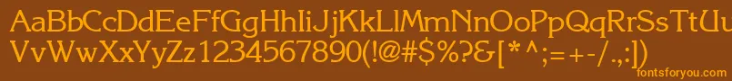 IntuitionsskRegular Font – Orange Fonts on Brown Background