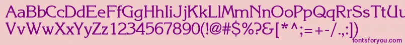 フォントIntuitionsskRegular – ピンクの背景に紫のフォント
