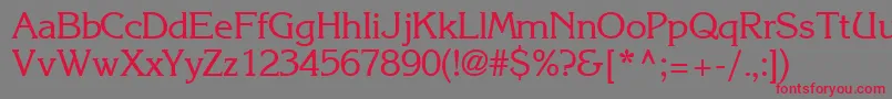 Шрифт IntuitionsskRegular – красные шрифты на сером фоне