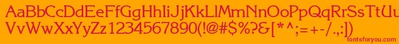 Fonte IntuitionsskRegular – fontes vermelhas em um fundo laranja