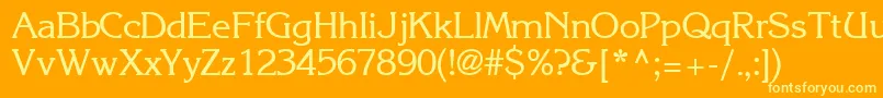IntuitionsskRegular Font – Yellow Fonts on Orange Background