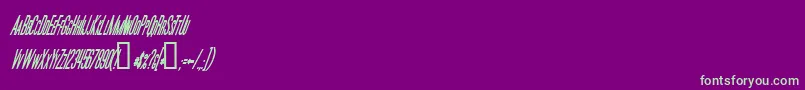 MoviePosterCondensedBolditalic-Schriftart – Grüne Schriften auf violettem Hintergrund