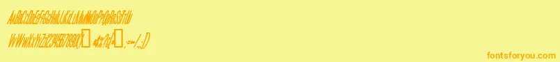 MoviePosterCondensedBolditalic-fontti – oranssit fontit keltaisella taustalla