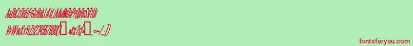 MoviePosterCondensedBolditalic Font – Red Fonts on Green Background
