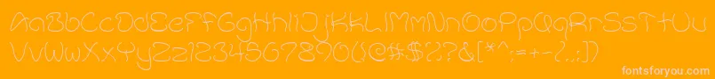 Accent1-Schriftart – Rosa Schriften auf orangefarbenem Hintergrund