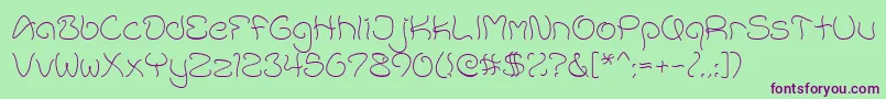 Accent1 Font – Purple Fonts on Green Background