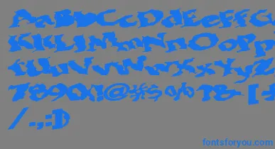 Bohemianrap7Bold font – Blue Fonts On Gray Background