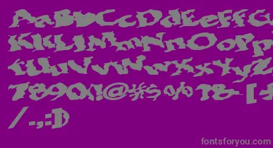 Bohemianrap7Bold font – Gray Fonts On Purple Background