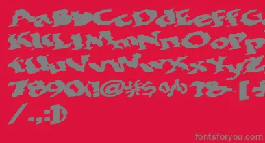 Bohemianrap7Bold font – Gray Fonts On Red Background
