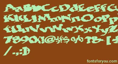 Bohemianrap7Bold font – Green Fonts On Brown Background