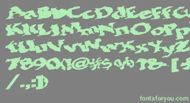Bohemianrap7Bold font – Green Fonts On Gray Background