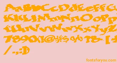 Bohemianrap7Bold font – Orange Fonts On Pink Background