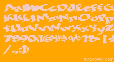 Bohemianrap7Bold font – Pink Fonts On Orange Background